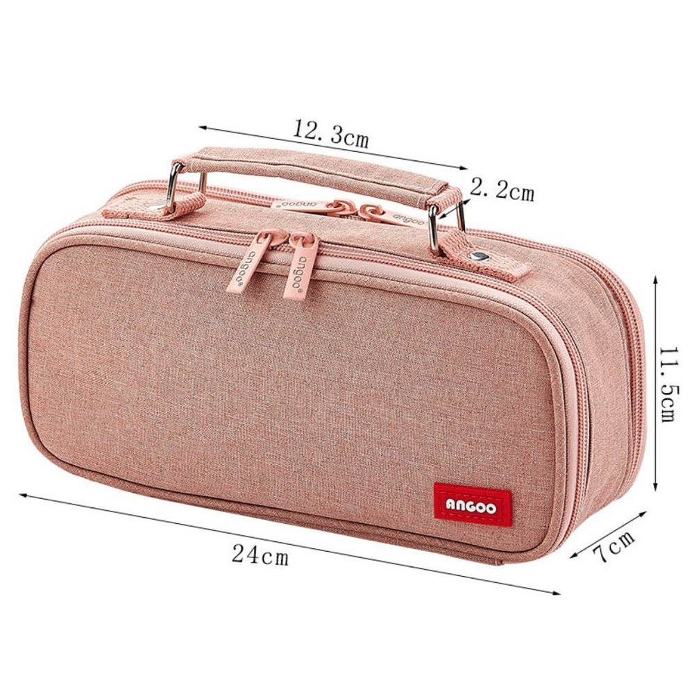 Double Layer Kawaii Pencil Case Canvas Supplies